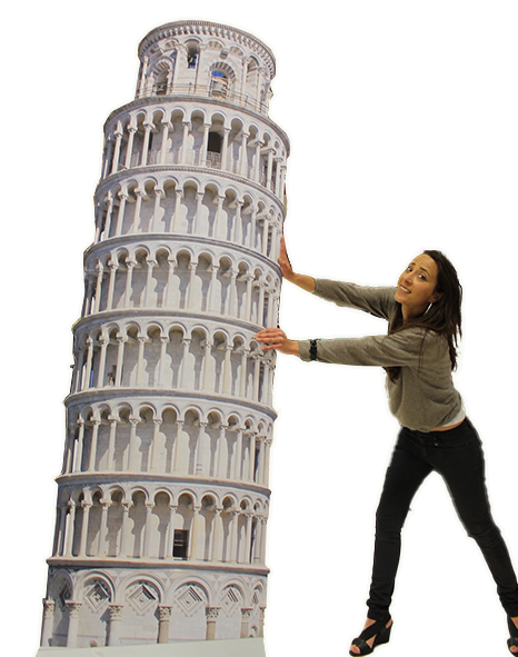 Marie soutient la tour de Pise
