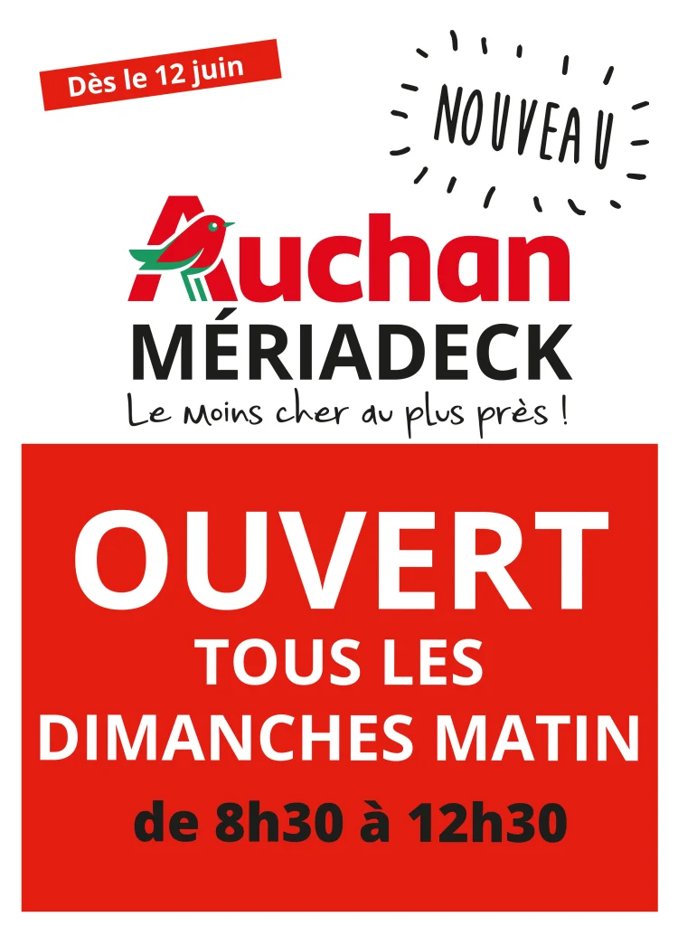 affiche et flyer annonçant l'ouverture des dimanches matin