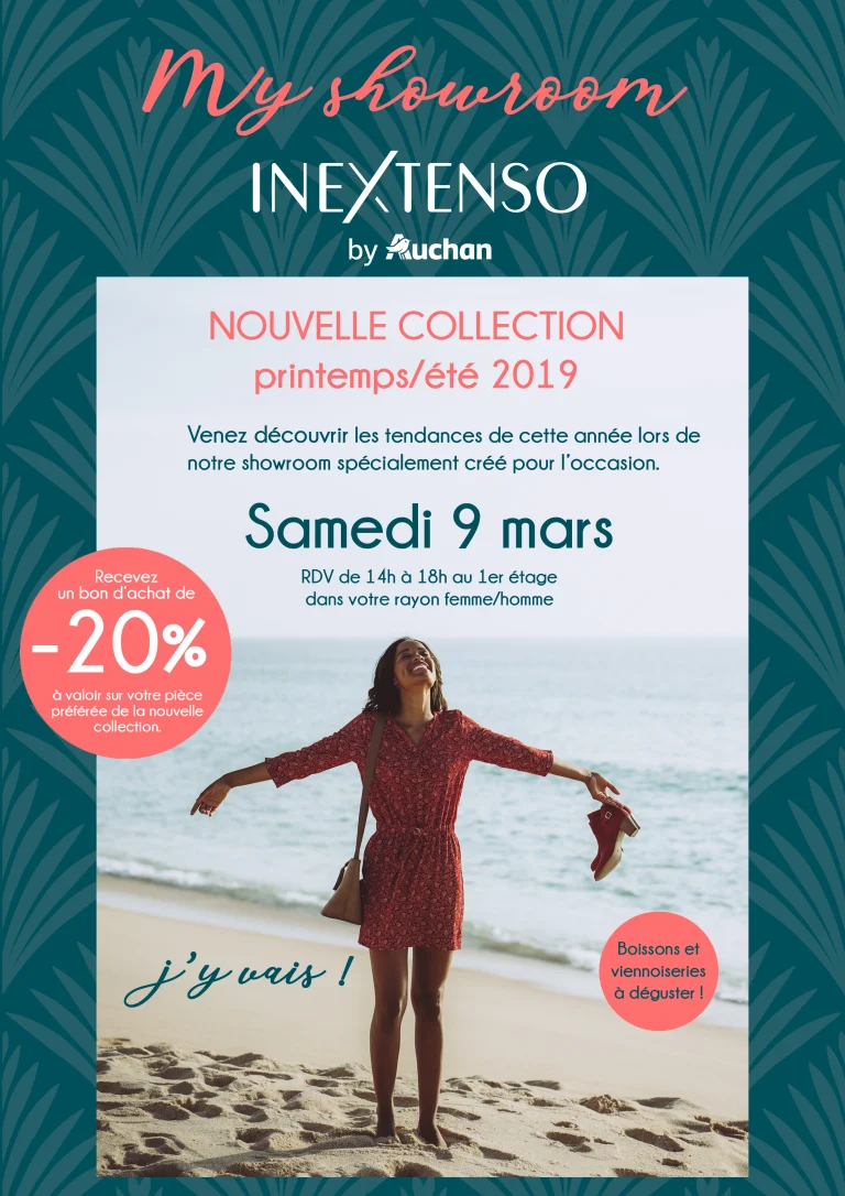 affiche publicité nouvelle collection printemps été Auchan Mériadeck