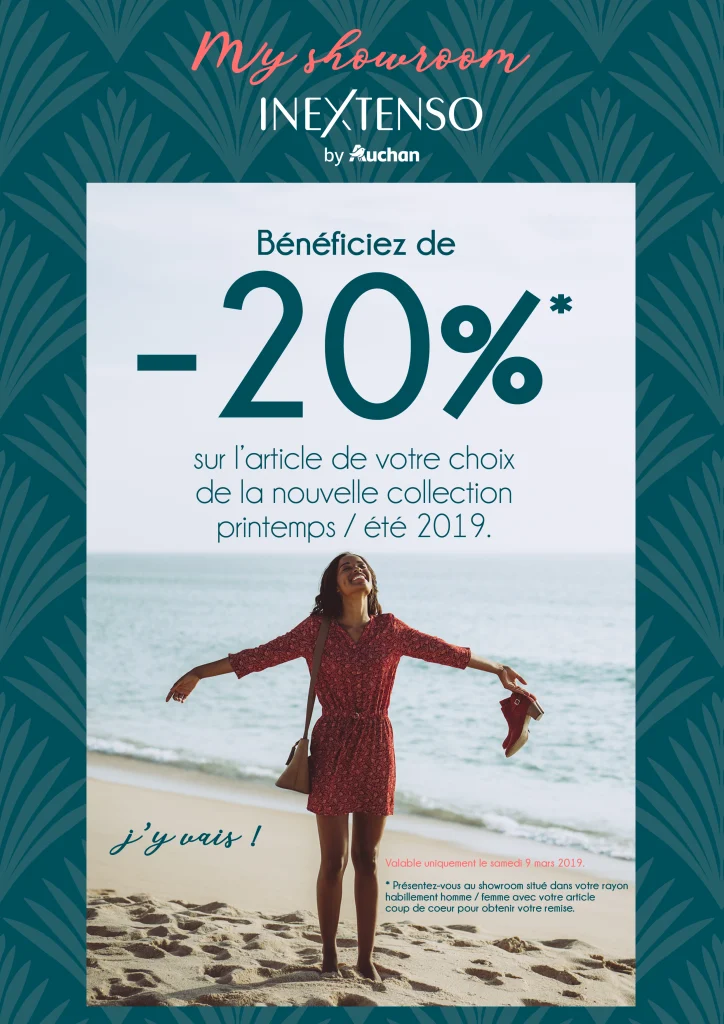 affiche publicité remise nouvelle collection printemps été Auchan Mériadeck