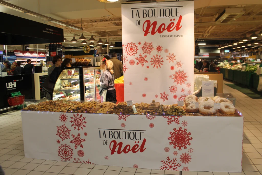 Décoration d'un podium pâtisserie